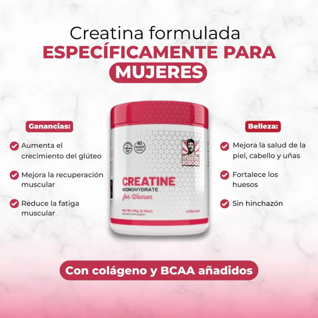 Creatina Monohidratada para Mujeres 💪 Energía, Fuerza y Rendimiento