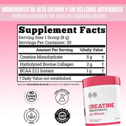 Creatina Monohidratada para Mujeres 💪 Energía, Fuerza y Rendimiento