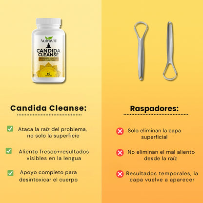 Candida Cleanse™ – Kit Natural para Cándida, Abdomen Plano y Eliminar la Lengua Blanca