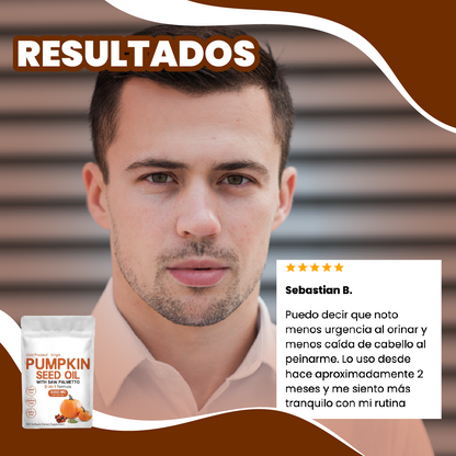 Cápsulas Blandas de Aceite de Semilla de Calabaza - Repara Tu Próstata, Riñones, Vejiga y Bloquea la Caída del Cabello